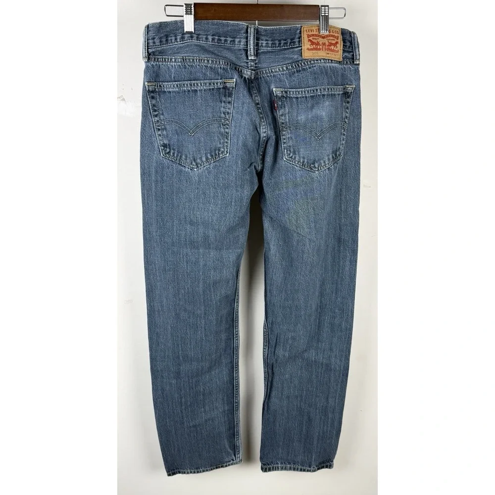 Levi's 505 Men's Jeans 34x32 Medium Wash Straight Leg Denim‎ Red Tab